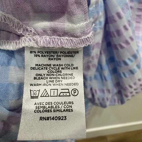 LOFT Women's Blue and Purple Stripe Blouse - Picture 5 of 5